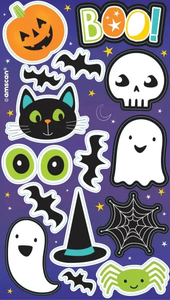 4 fogli di adesivi degli amici di Halloween
