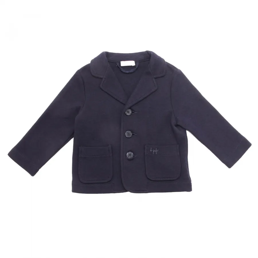4331AN blazer felpa IL GUFO boy kid cotton jacket blue