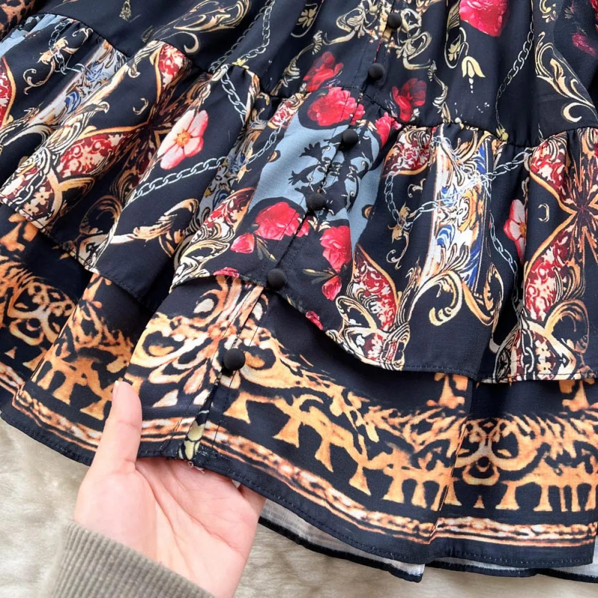 Abito longuette Boho estivo da donna Scollo profondo nero Donna Veatidos Patchwork drappeggiato a maniche lunghe Vacanza al mare
