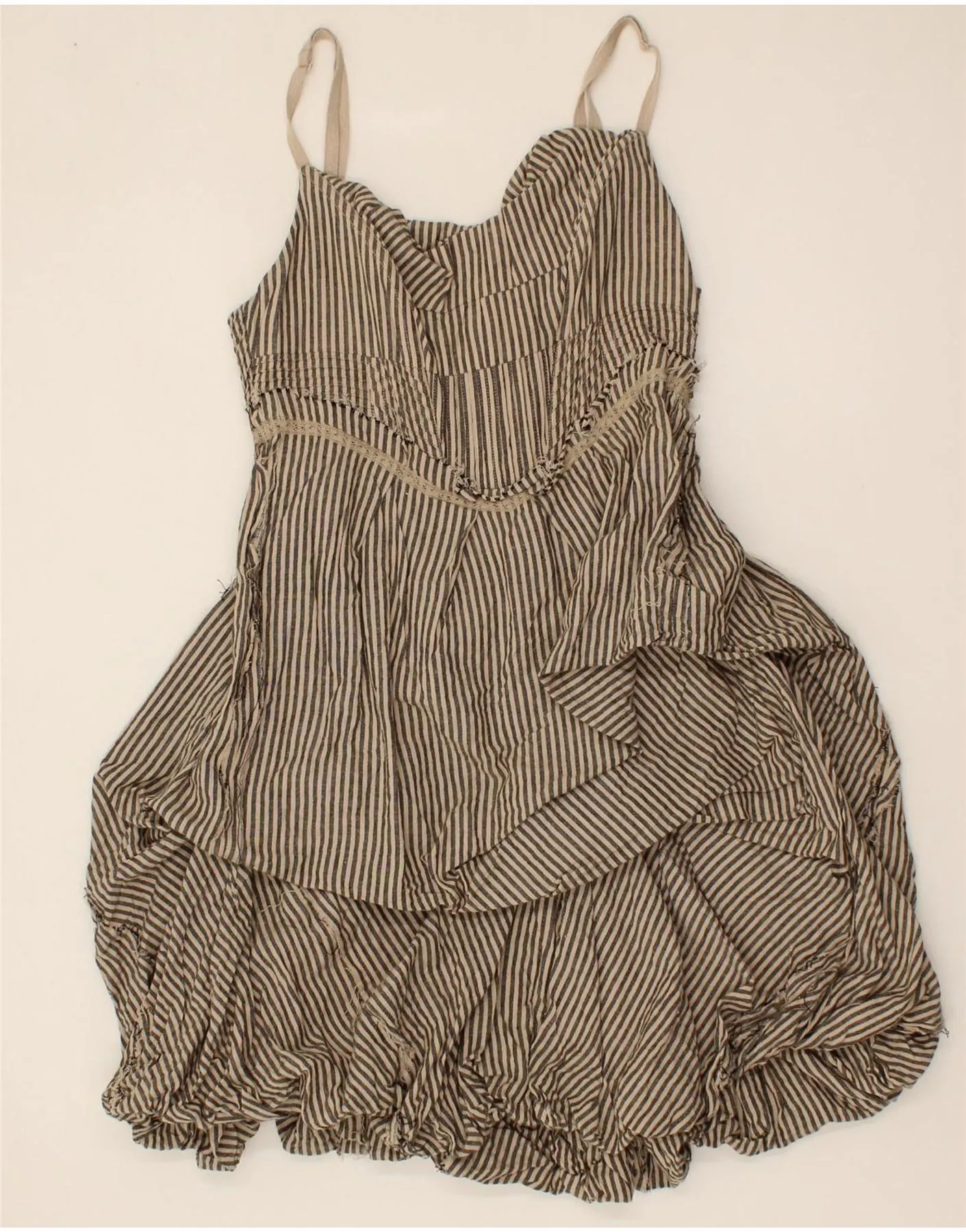ALL SAINTS Womens Sleeveless Bubble Dress UK 10 Small  Grey Pinstripe
