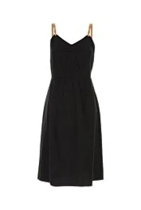 Black linen blend dress    