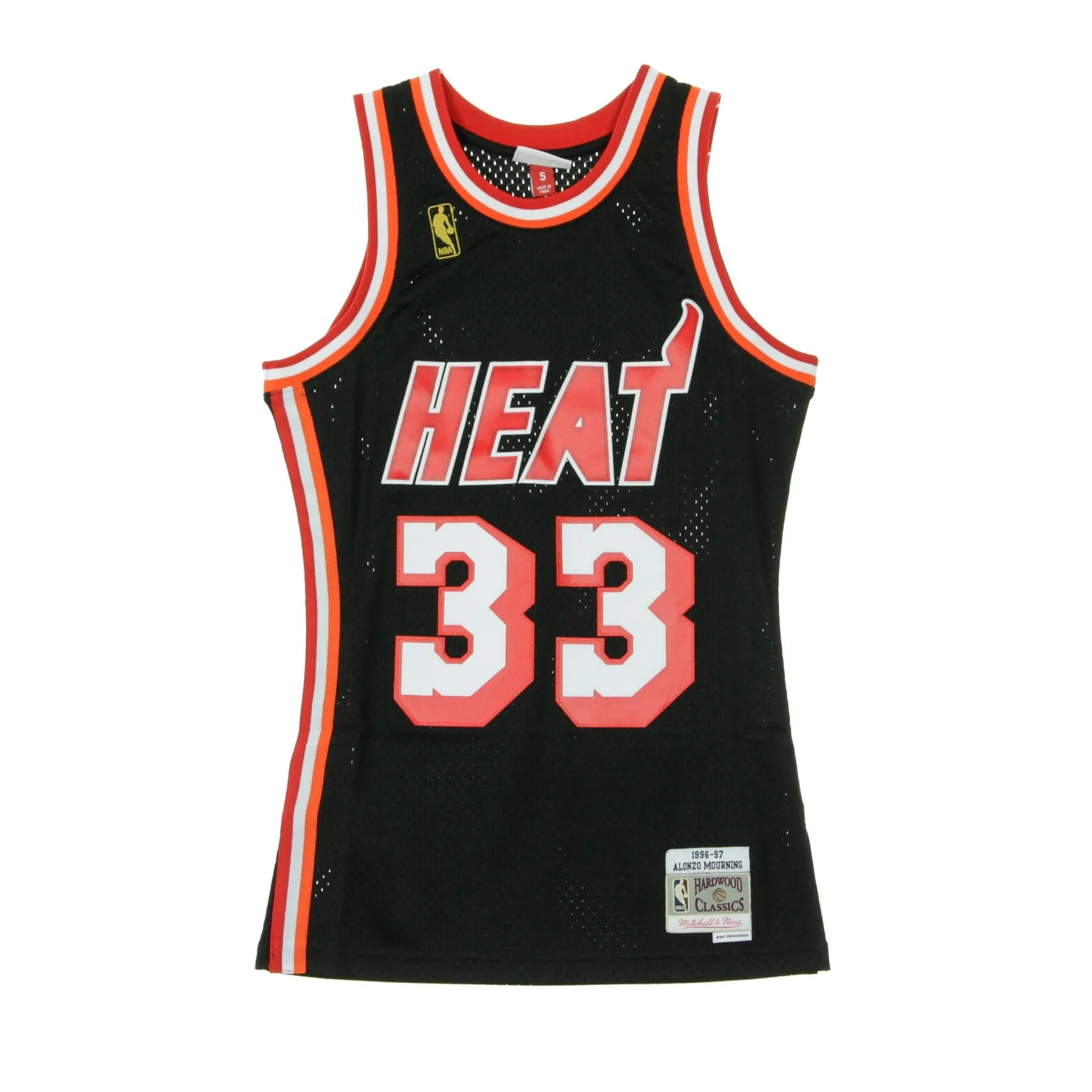 Canotta Basket Uomo Nba Swingman Jersey Alonzo Mourning No 33 1996-97 Miahea Road Original Team Colors