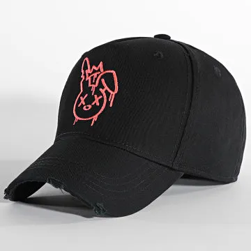 Cappello King Lapin Nero Rosa
