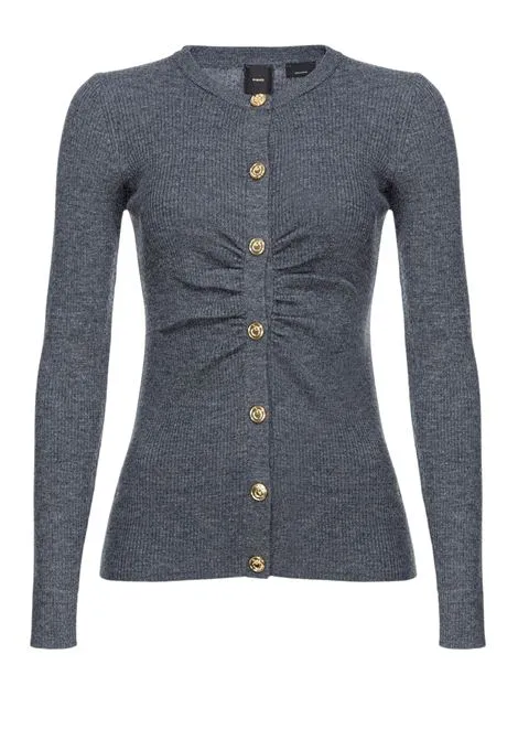 Cardigan aderente a costine