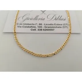 COLLANA Uomo Donna ORO GIALLO 18Kt 750% Maglia GRUMETTA Catena Collier Girocollo
