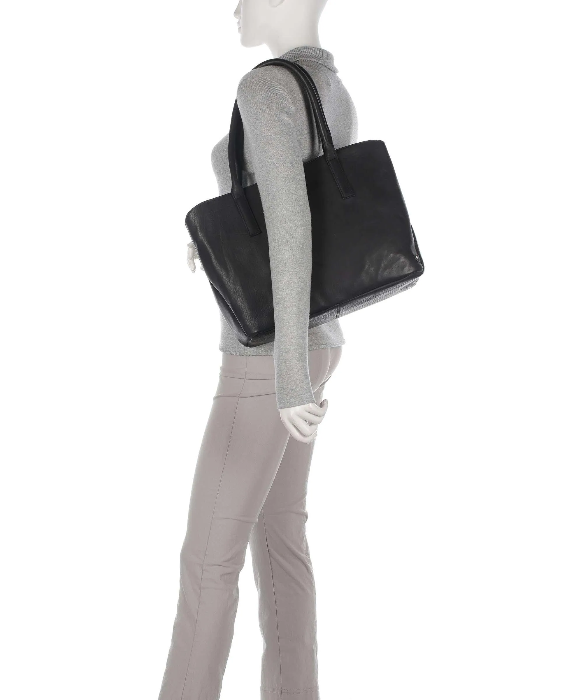  Depeche Bohemian Living Borsa shopper pelle di vitello nero  