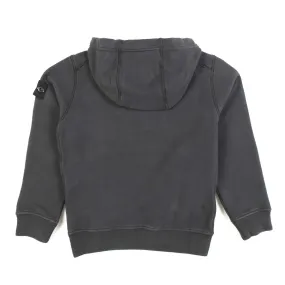Felpa Hoodie Grigia Con Patch Logo Bambino E Teen