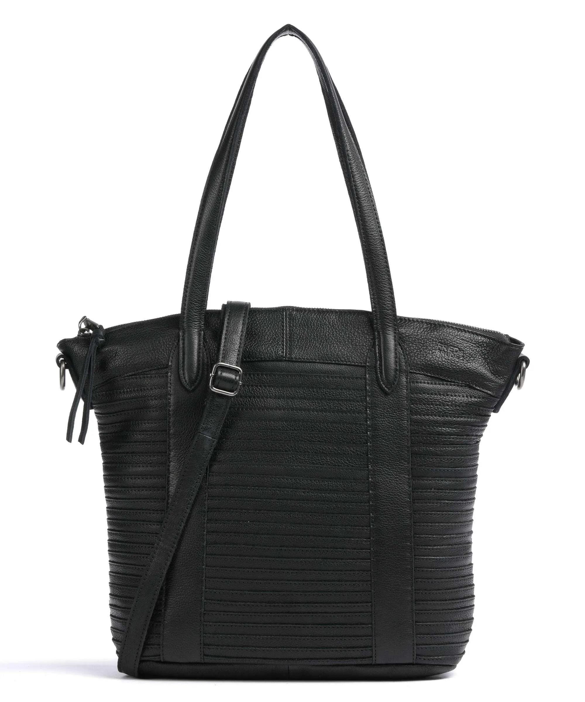  FredsBruder Good Mood Borsa shopper pelle granulata nero  