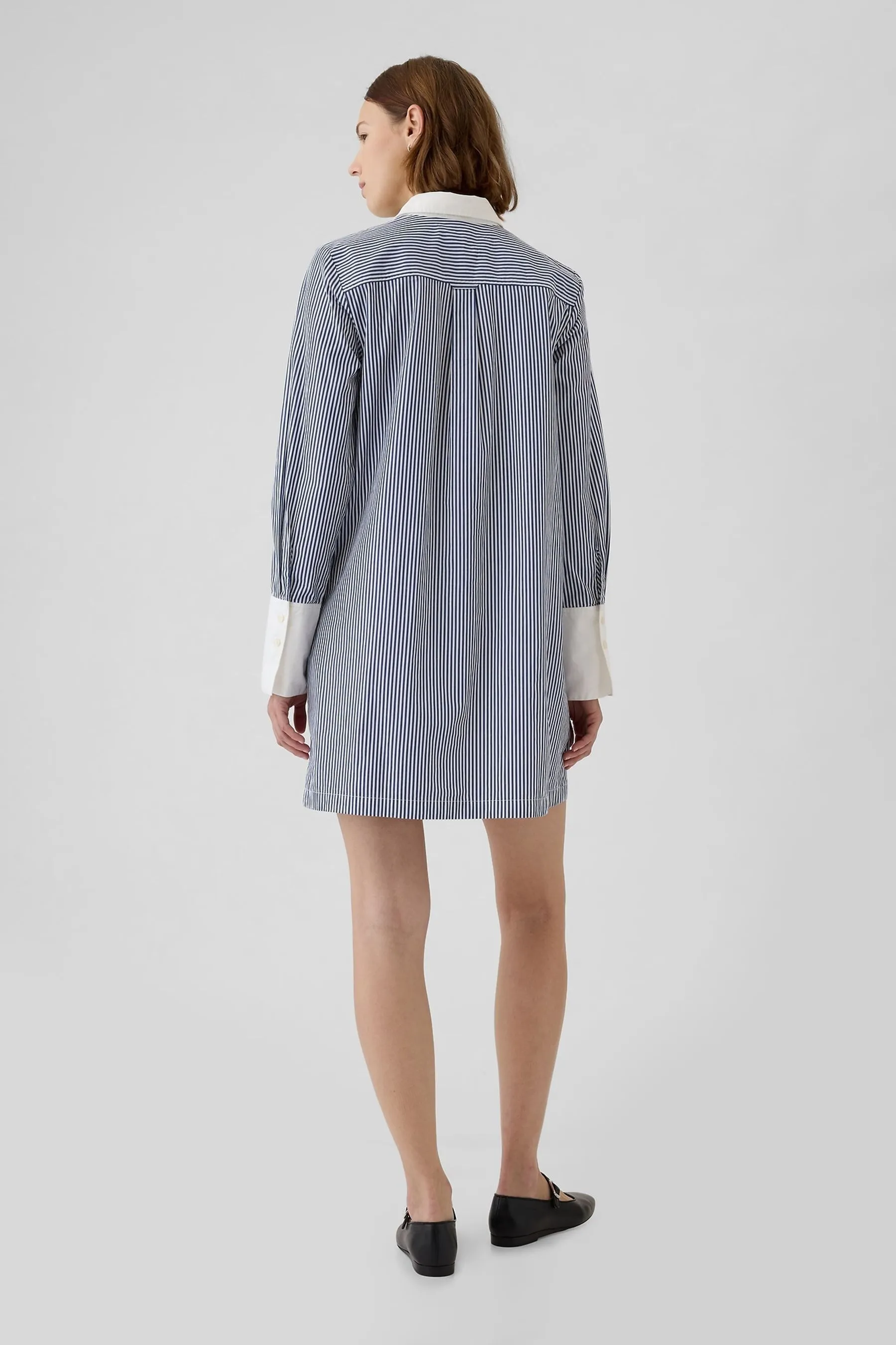 Gap Organic Cotton Mini Shirt Stripe Dress    