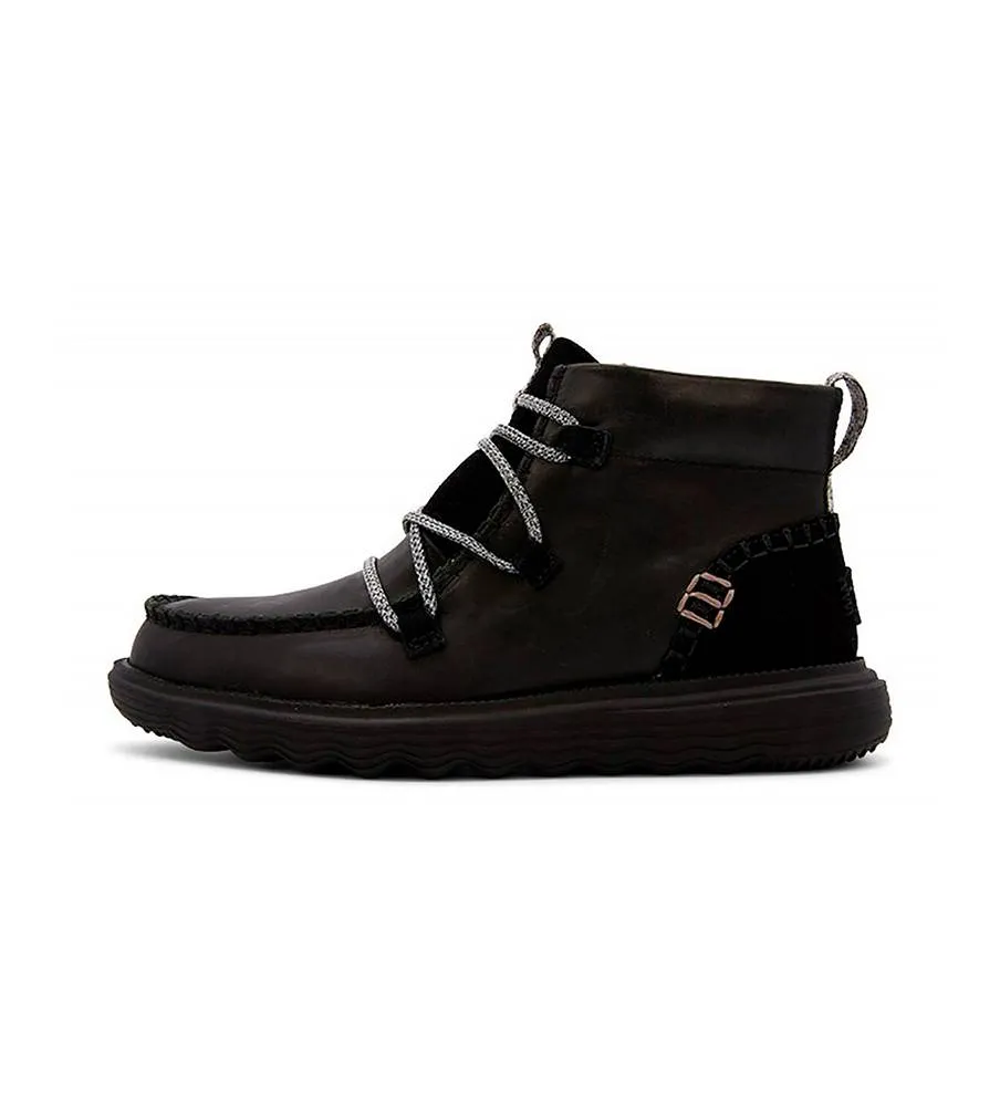 Hey Dude Reyes Boot Leather 40183 Black