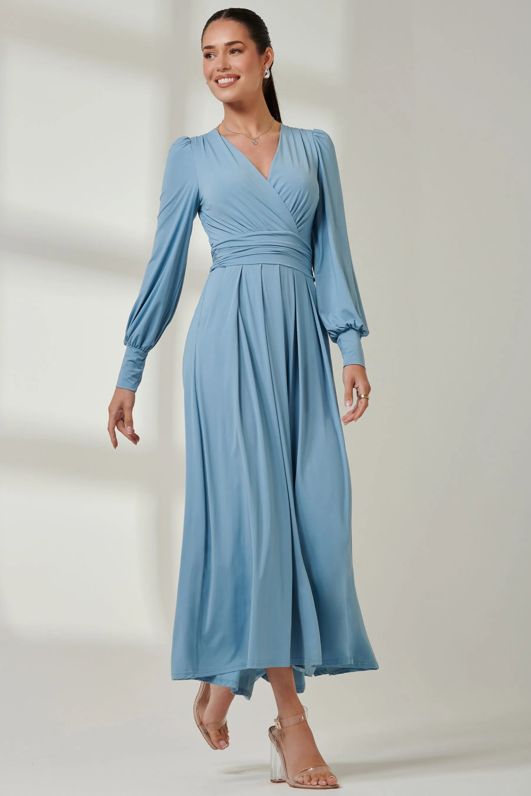 Jolie Moi Wrap Bodice Super Smooth Jersey Maxi Dress    