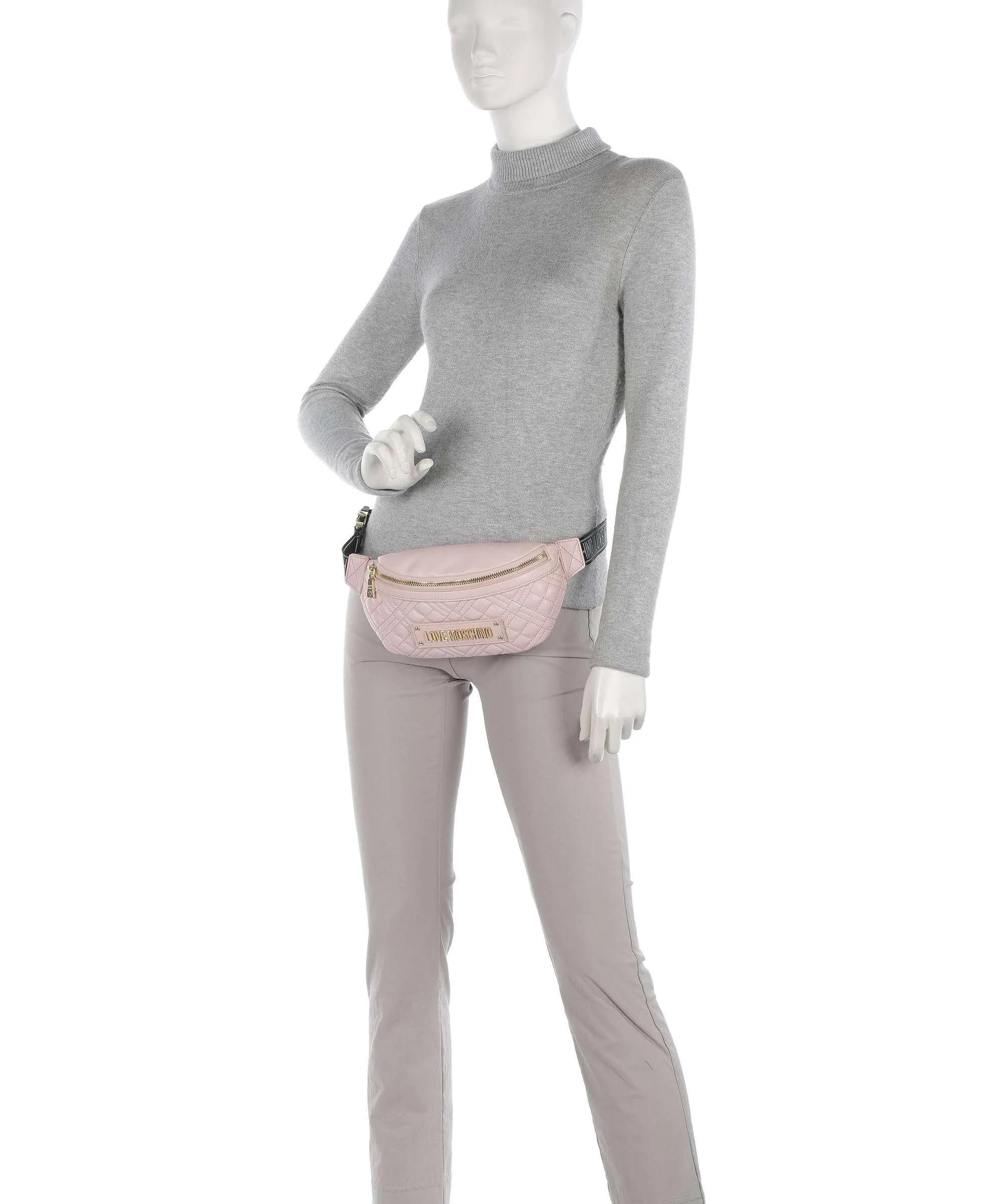  Love Moschino Quilted Marsupio pelle sintetica rosa  