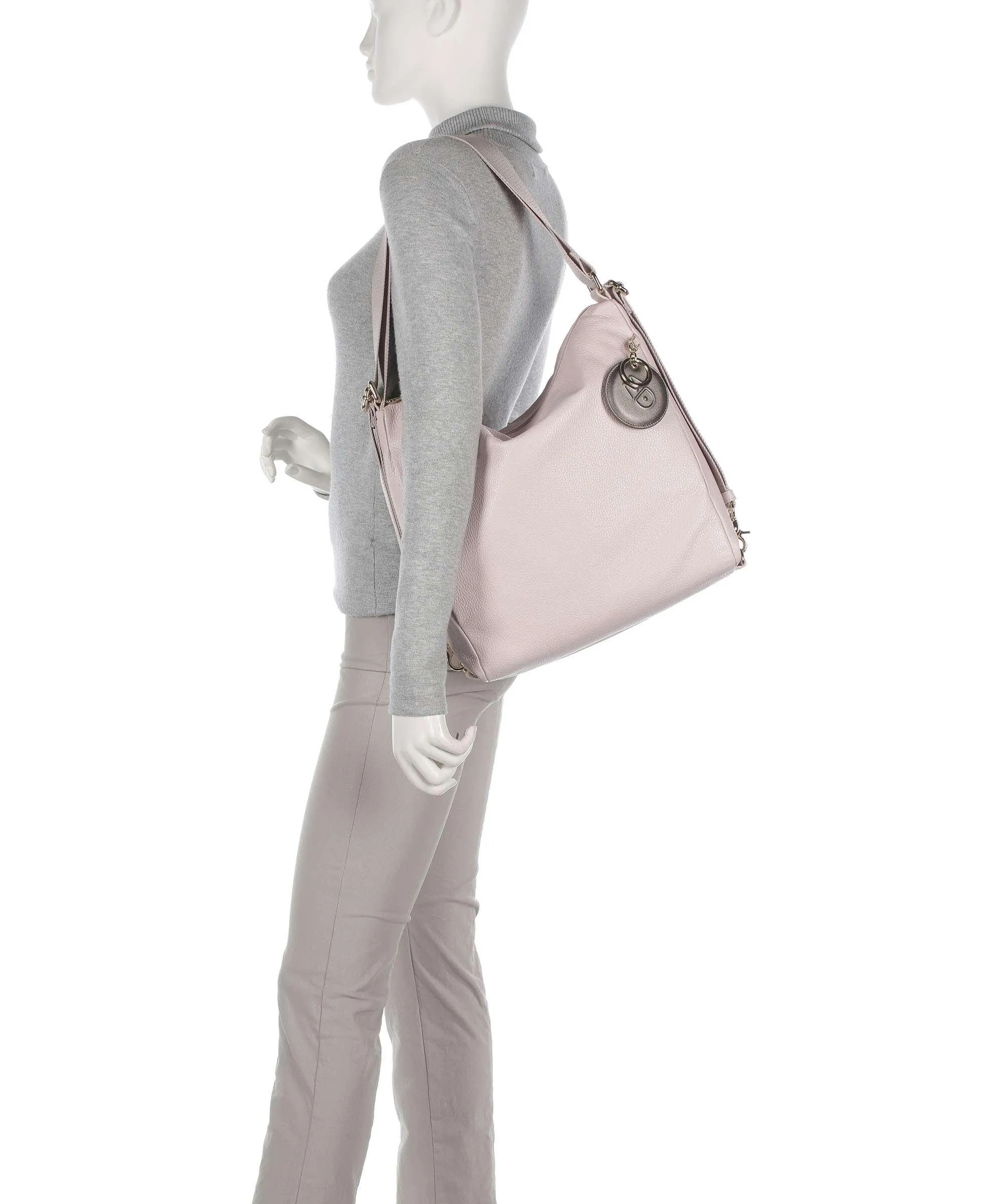  Mandarina Duck Mellow Leather Borsa a zainetto pelle di vitello grana rosa  