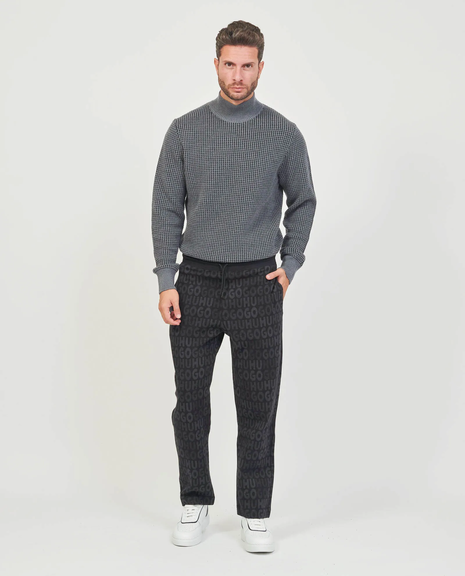 OutletHUGO      Pantaloni della tuta Hugo con monogrammi jacquard