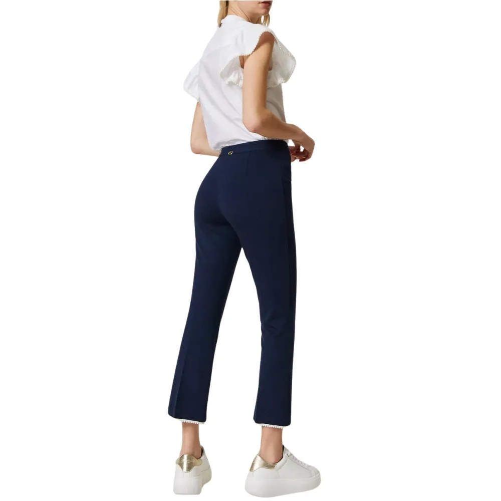 Pantaloni Twinset cropped con perle