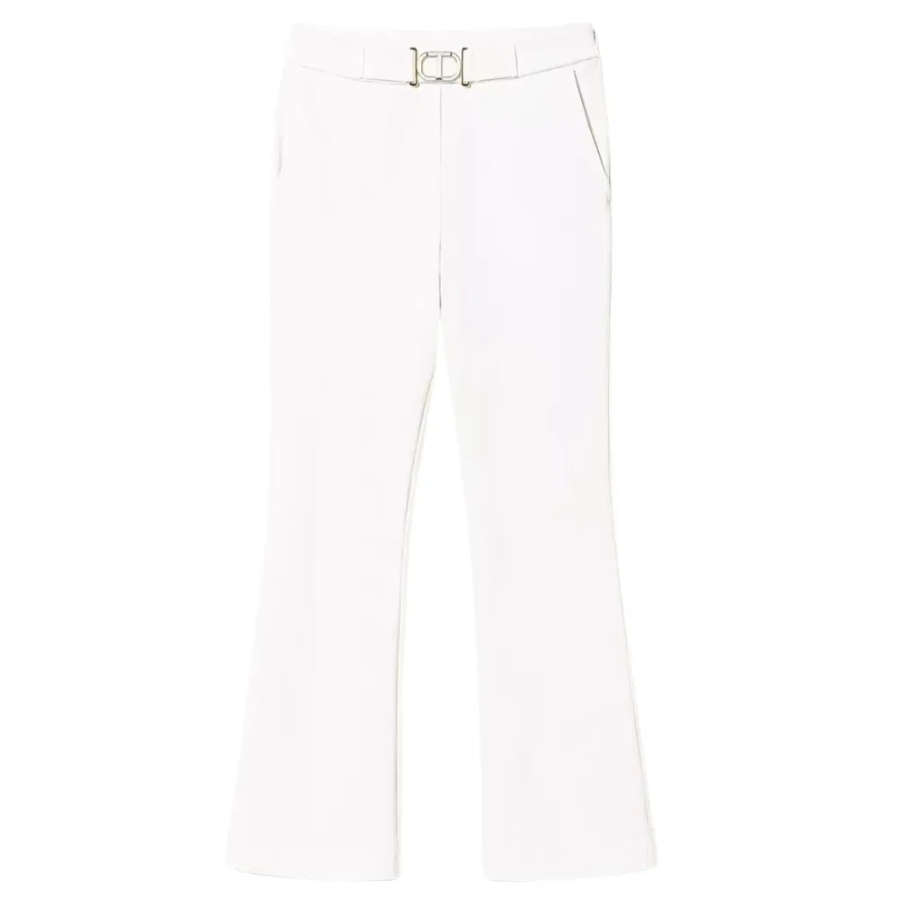 Pantaloni Twinset Milano flare con fibbia oval T