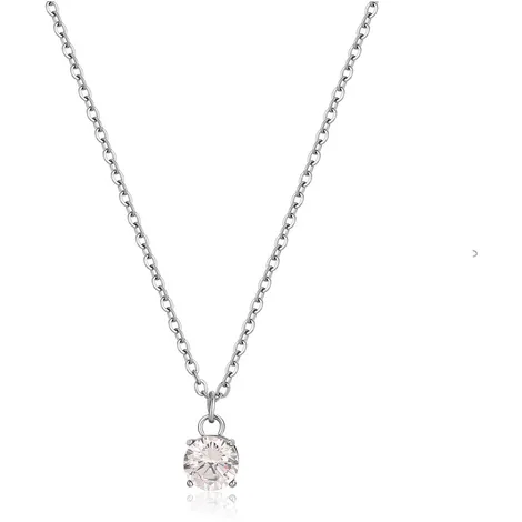SAGAPO Collana con zircone bianco centrale S'Agapò