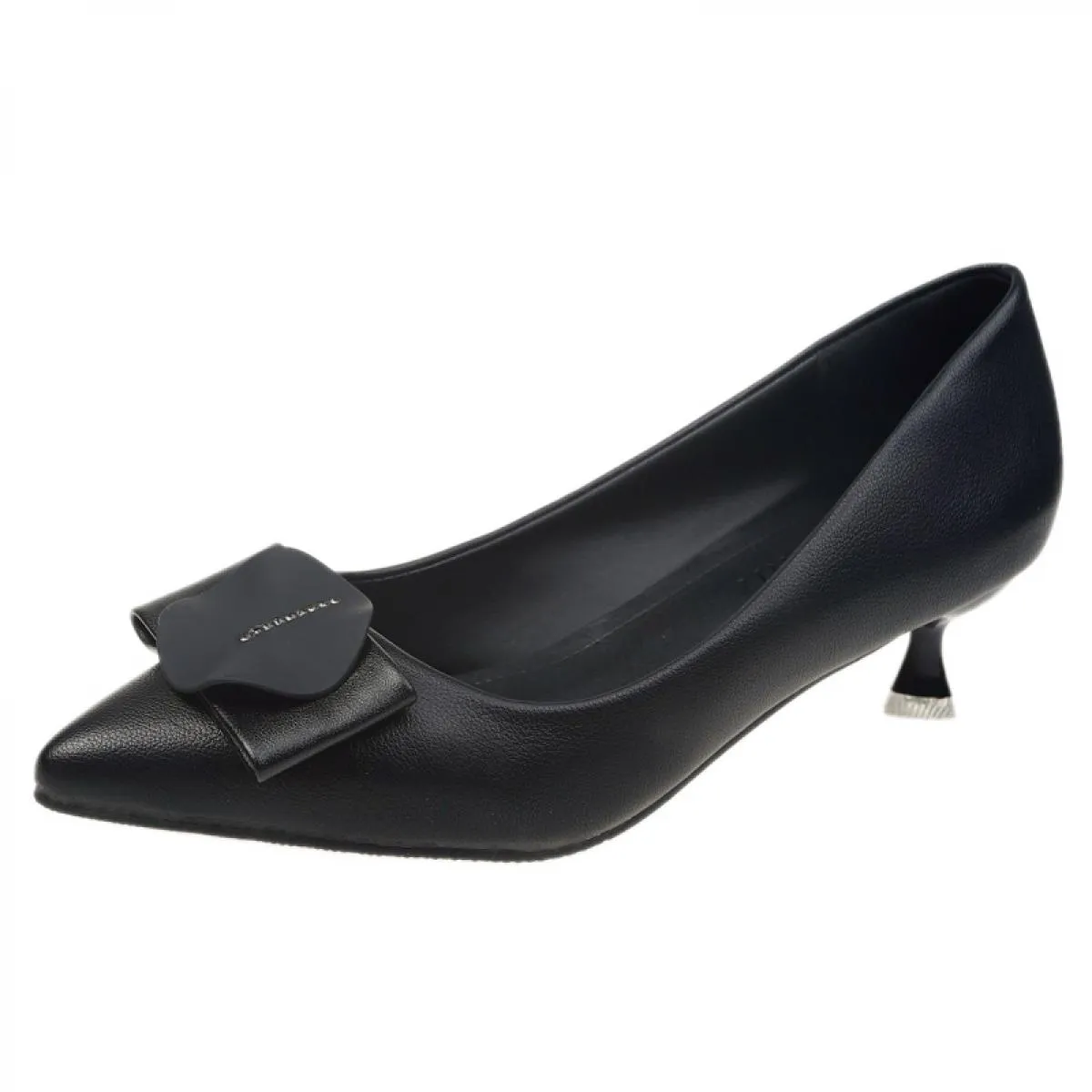 Scarpe con tacco basso da donna Morbida pelle PU Punta bassa Comfort Décolleté per madre Tacchi spessi Donna Lavoro Piccola pell