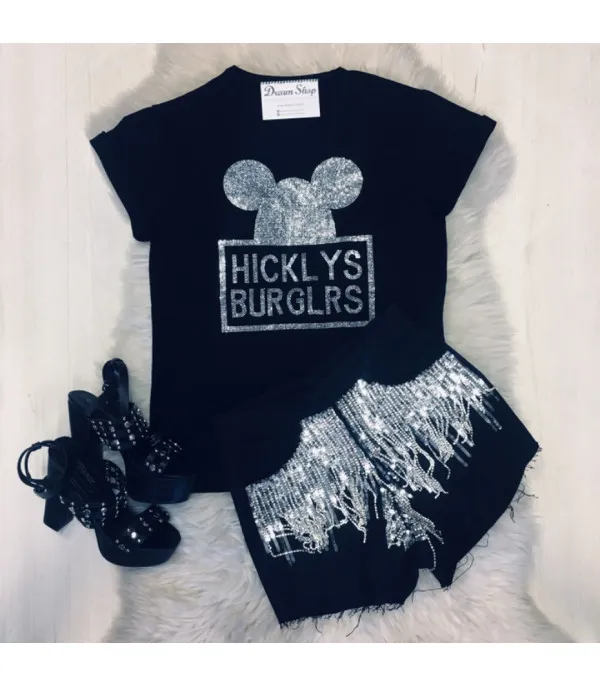 Shorts sequin fringe