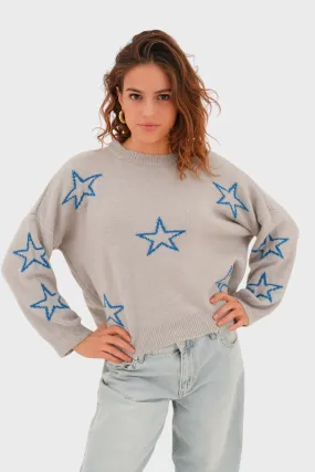 Starry sky sweater grey