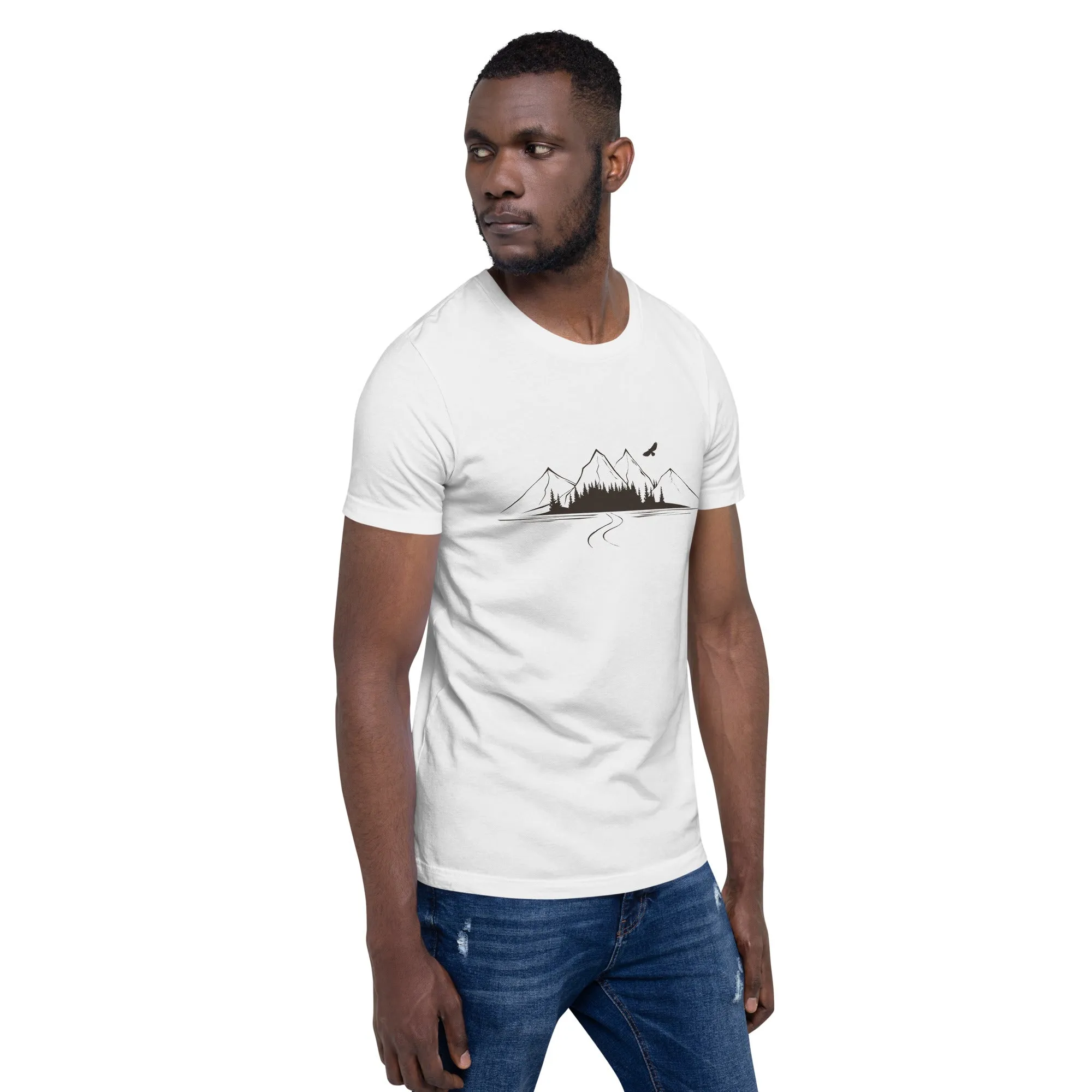 T-shirt unisex con paesaggio di montagna