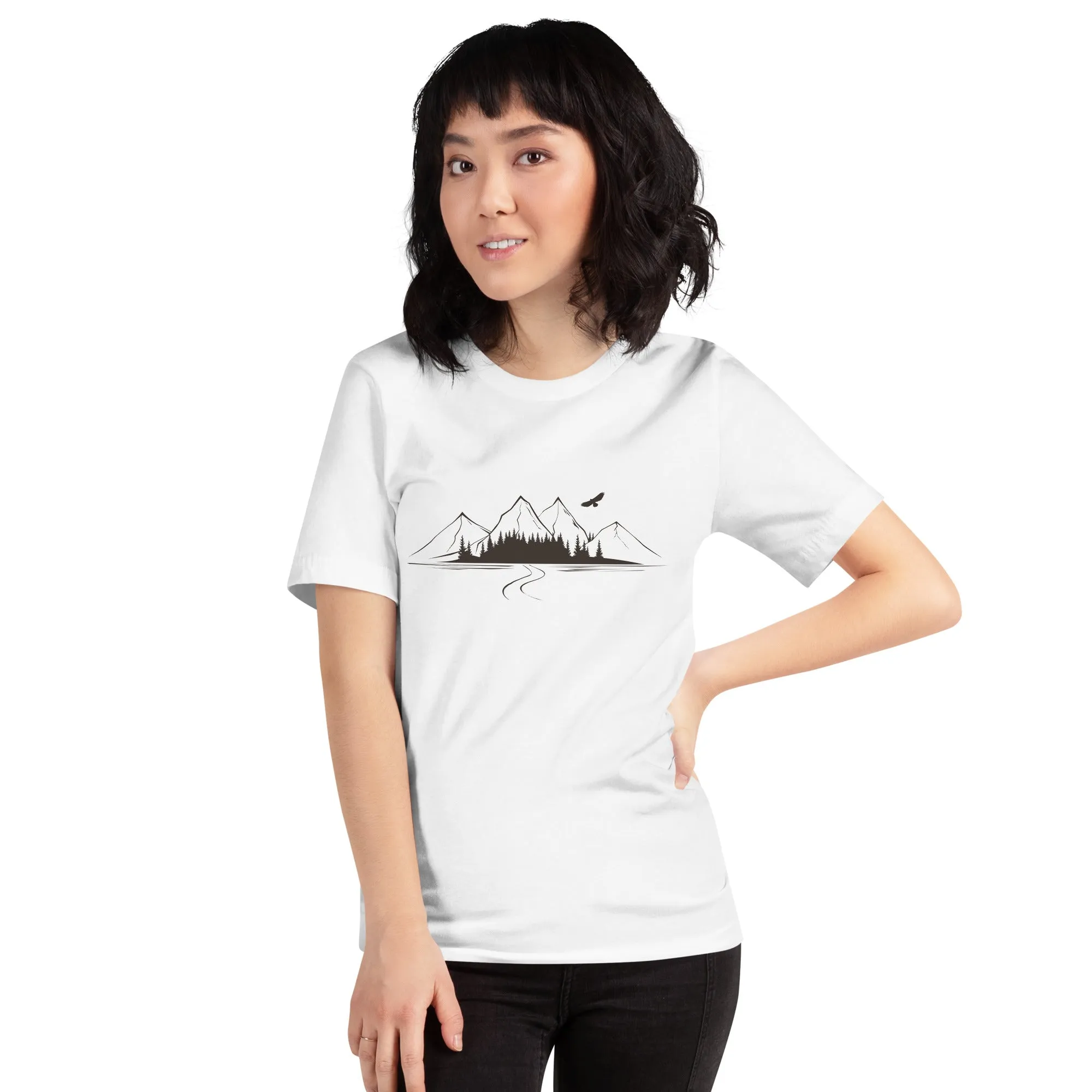 T-shirt unisex con paesaggio di montagna