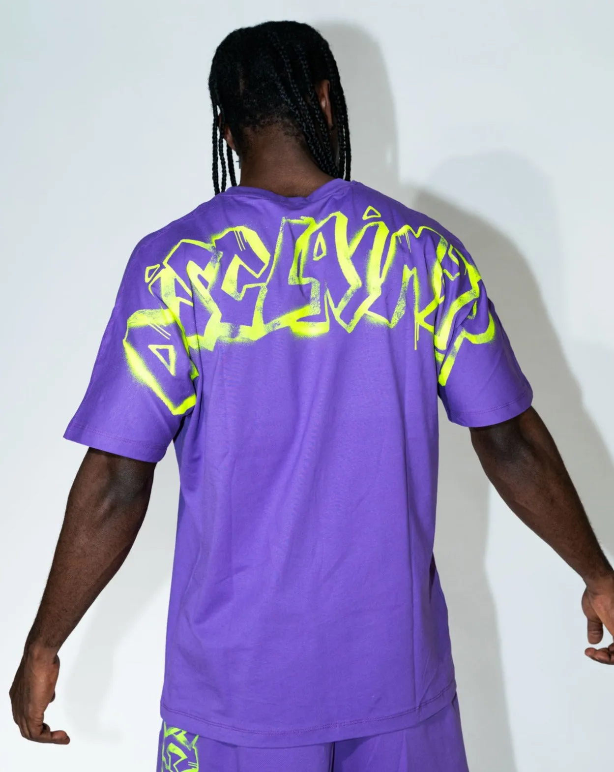 T-SHIRT VIOLA STAMPA SUL RETRO