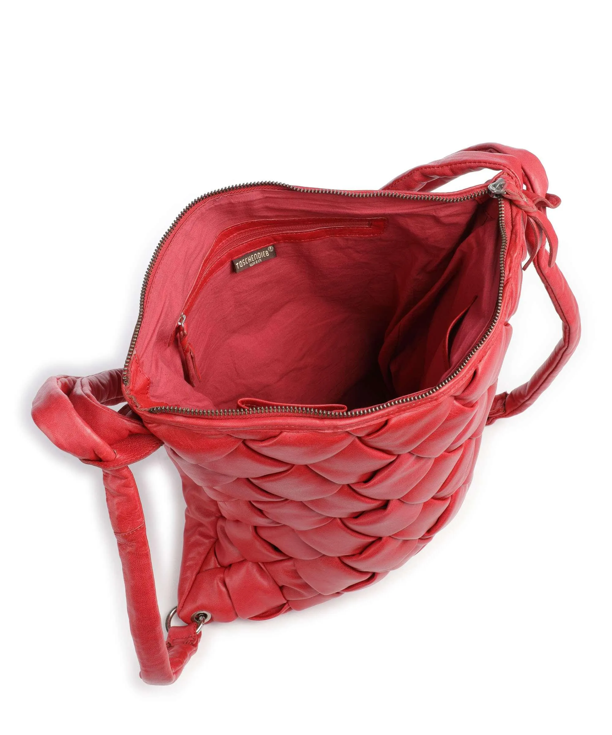  Taschendieb Wien Elisabethstrasse 7 Borsa a zainetto pelle di vacchetta finemente grana rosso  