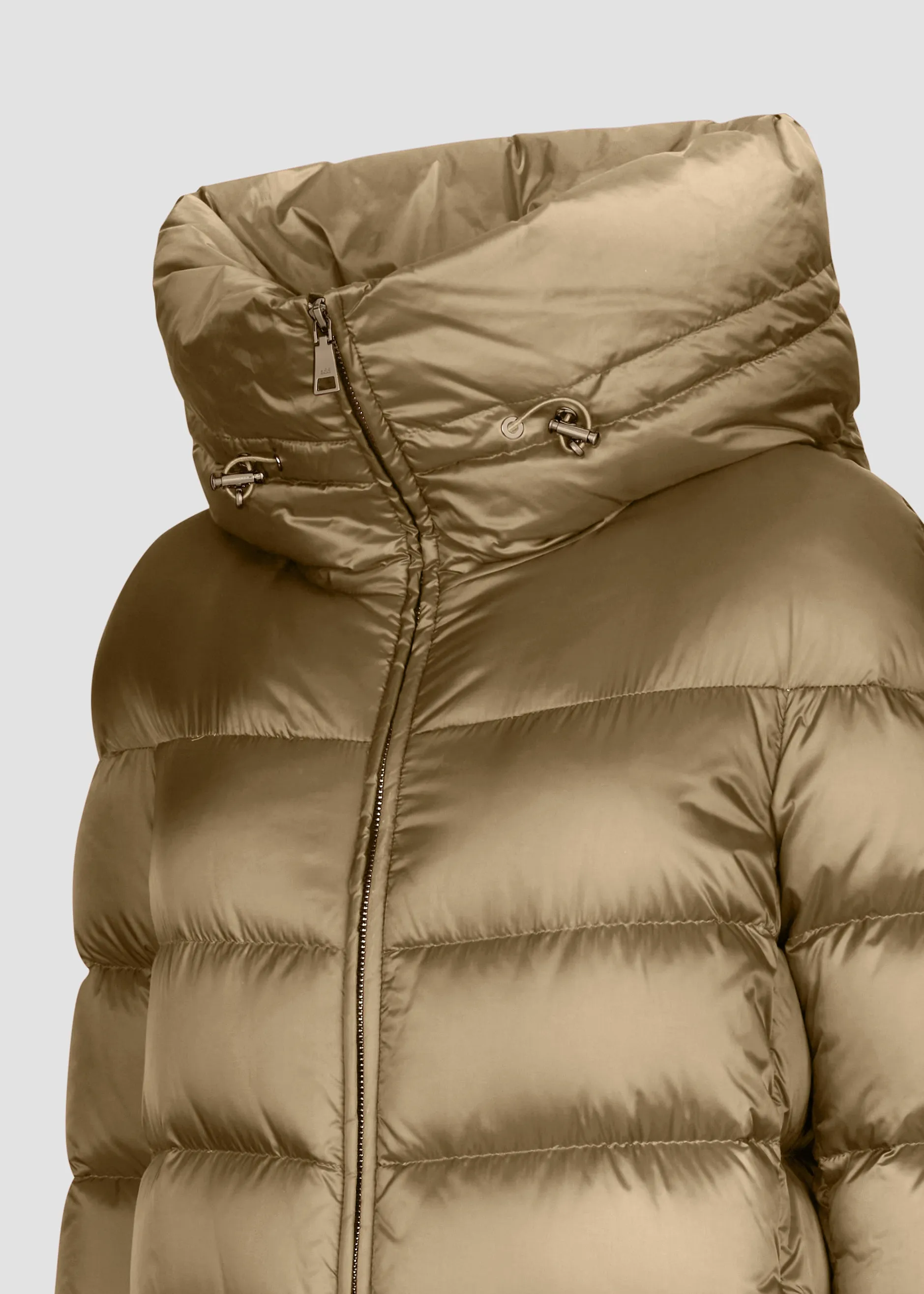 Ultralight nylon LONG hooded acket padded with duck dowN