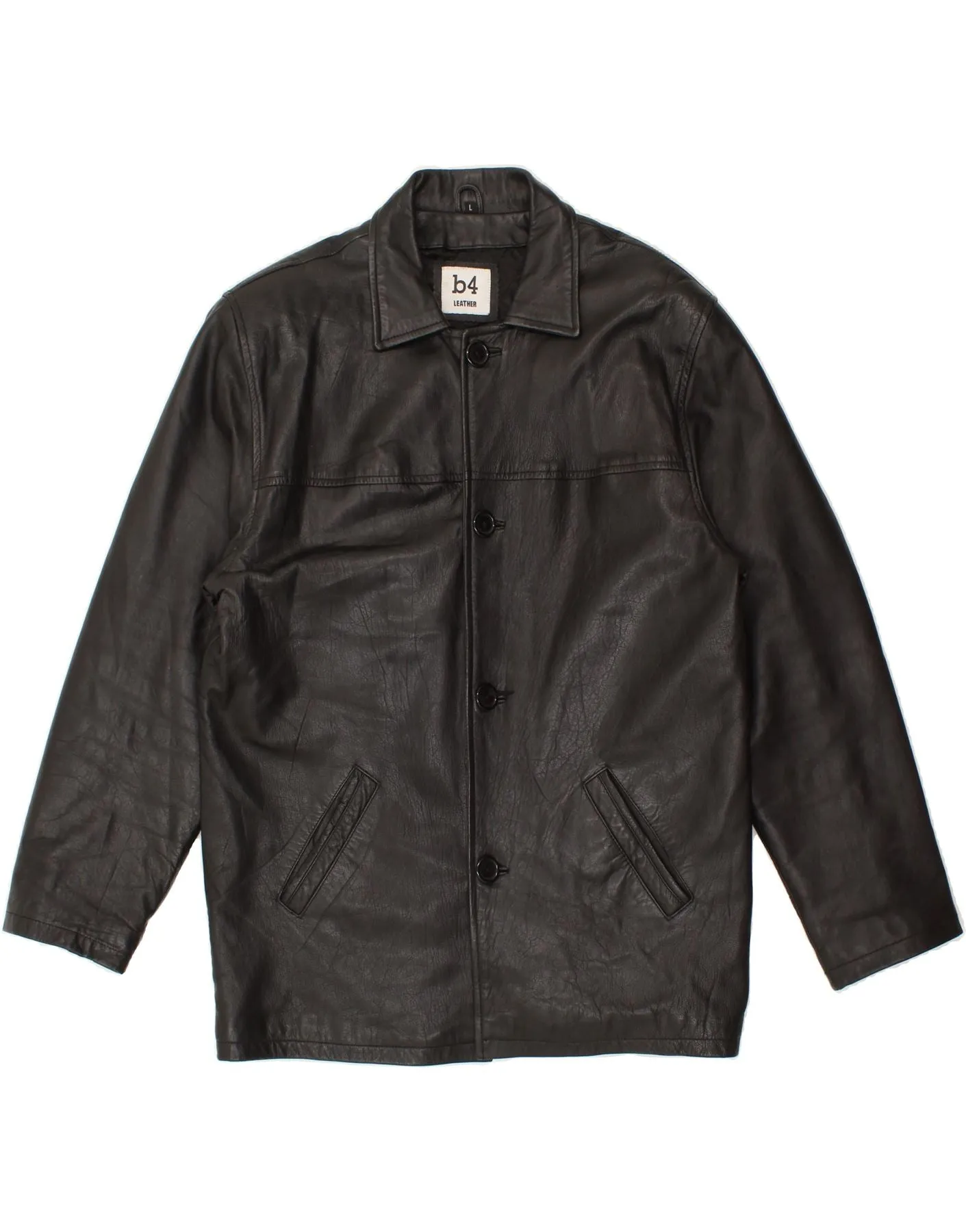 VINTAGE Mens Leather Jacket UK 40 Large Black Leather