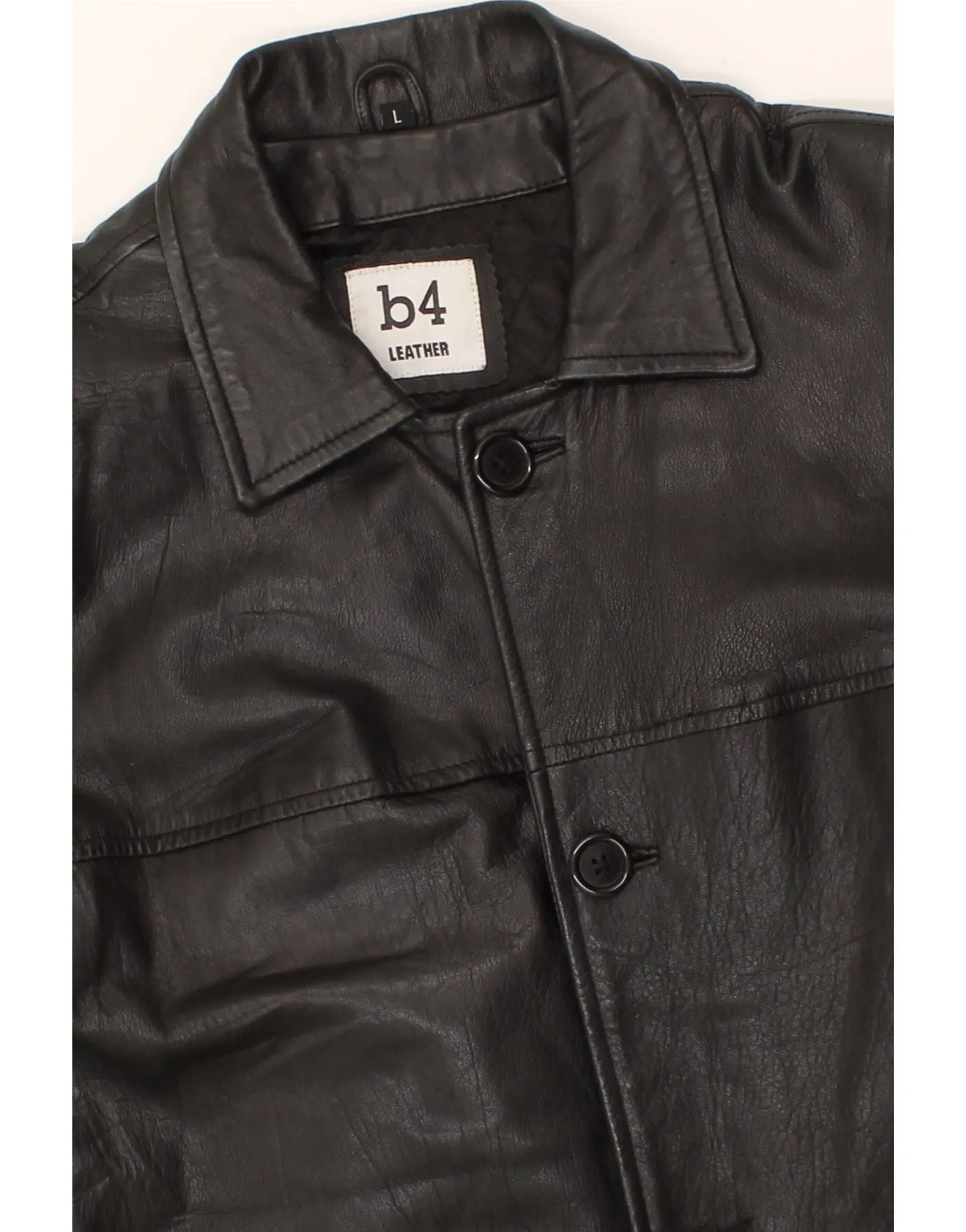 VINTAGE Mens Leather Jacket UK 40 Large Black Leather