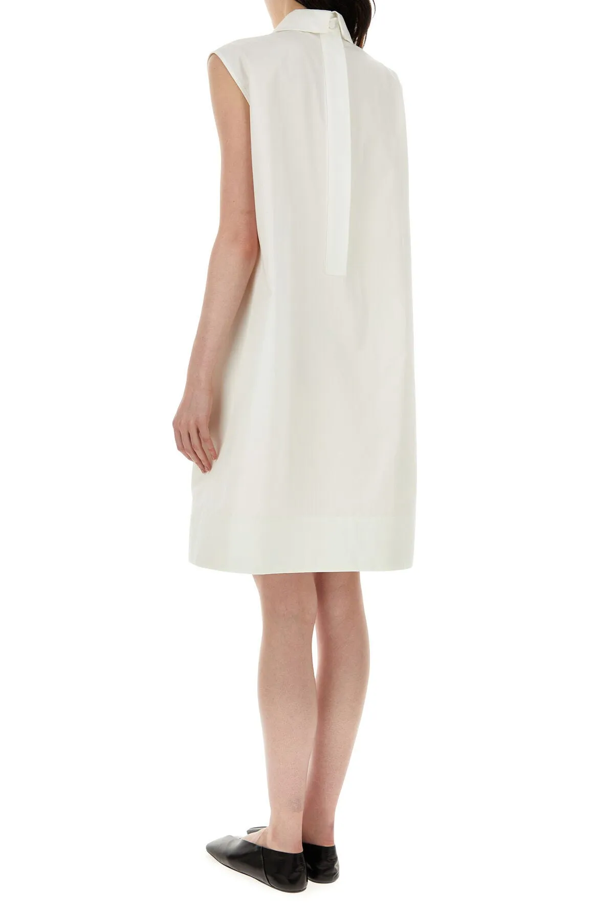 White poplin shirt dress    