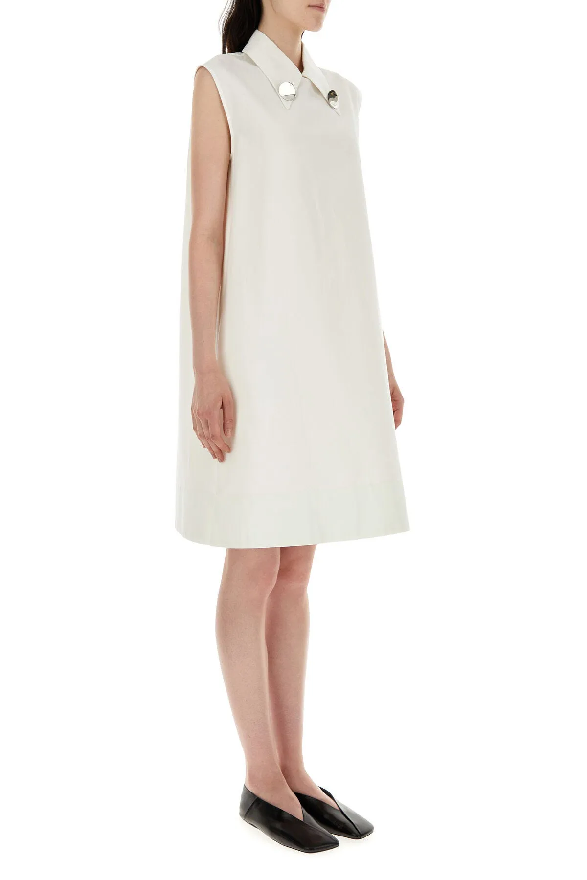 White poplin shirt dress    